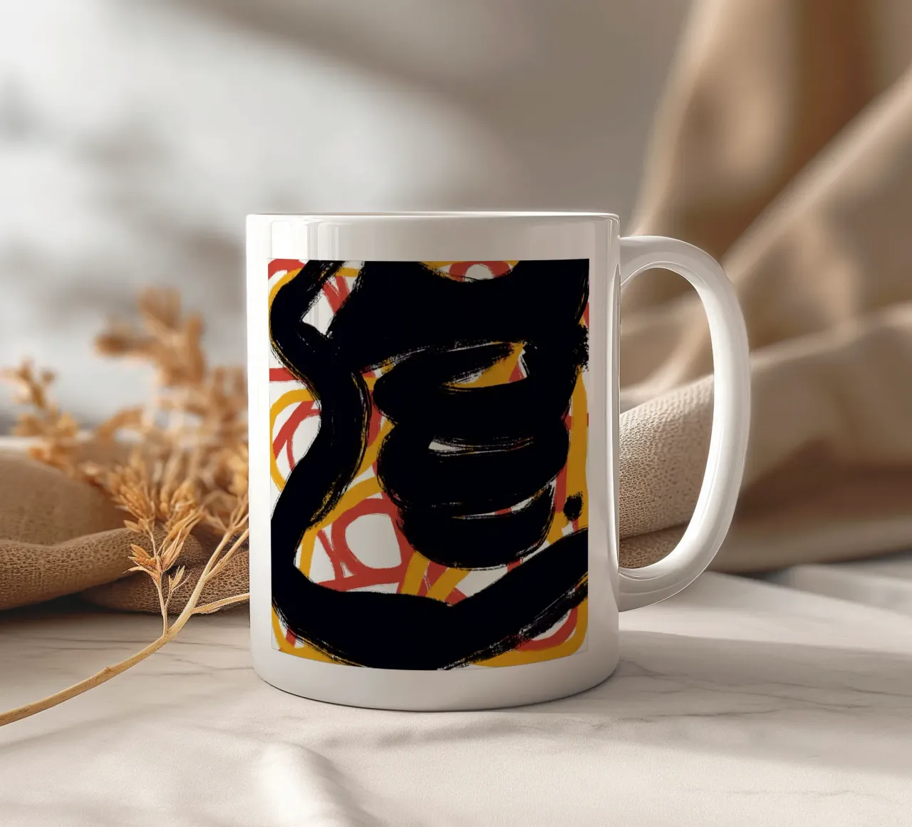 Calligrafia asiatica espressiva 03 tazza in ceramica da Little Dean