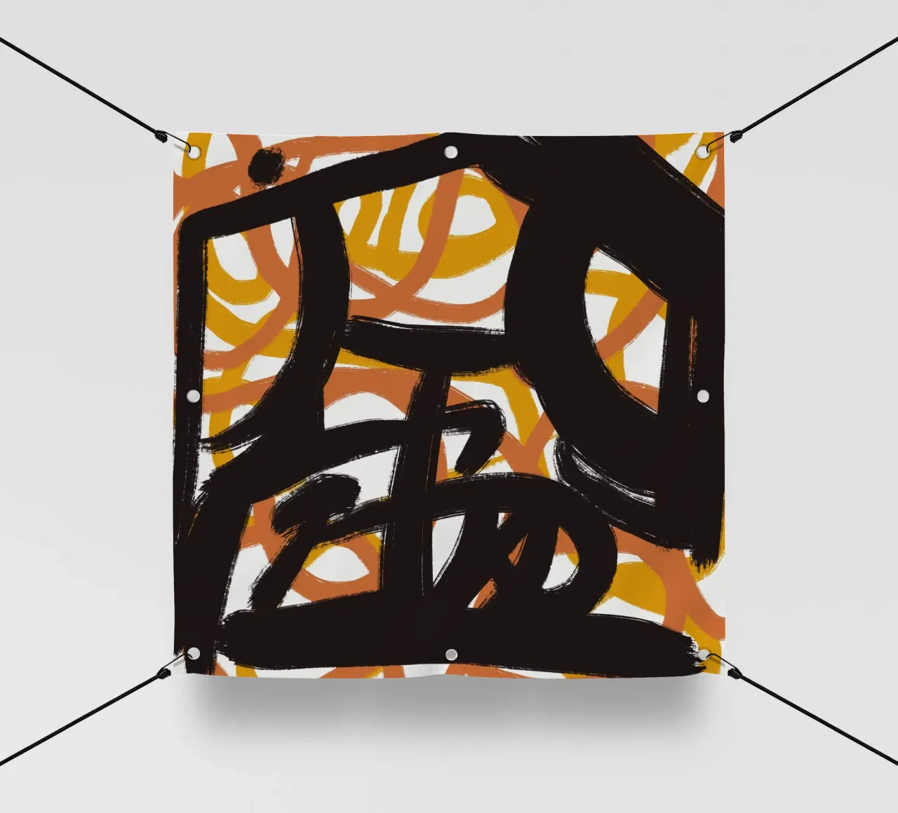 Calligrafia asiatica espressiva 04 telo in pvc da Little Dean