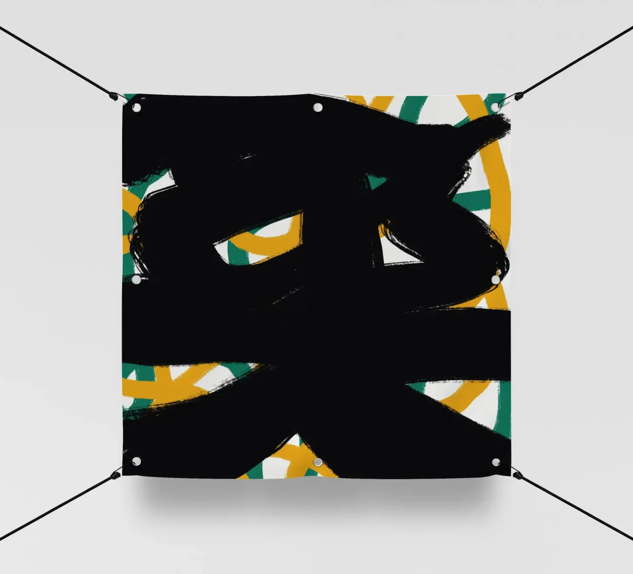 Calligrafia asiatica espressiva 05 telo in pvc da Little Dean