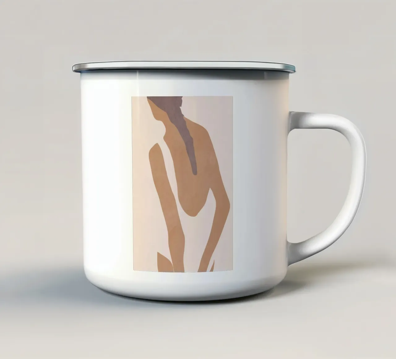 Ragazza astratta e minimale tazza in smalto da ThingDesign