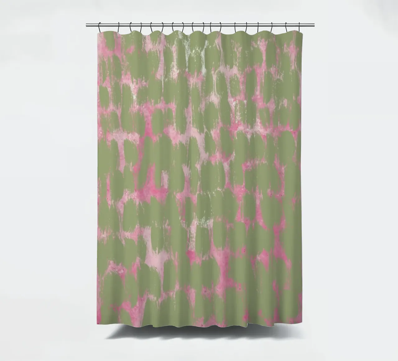 Tiny brushstrokes pattern shower curtain by Little Dean