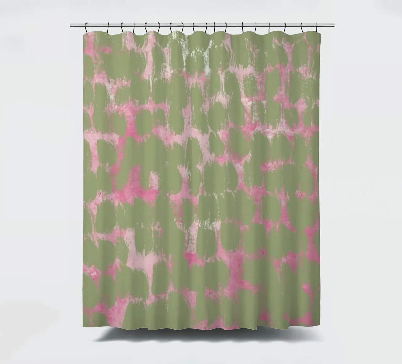 Tiny brushstrokes pattern shower curtain by Little Dean