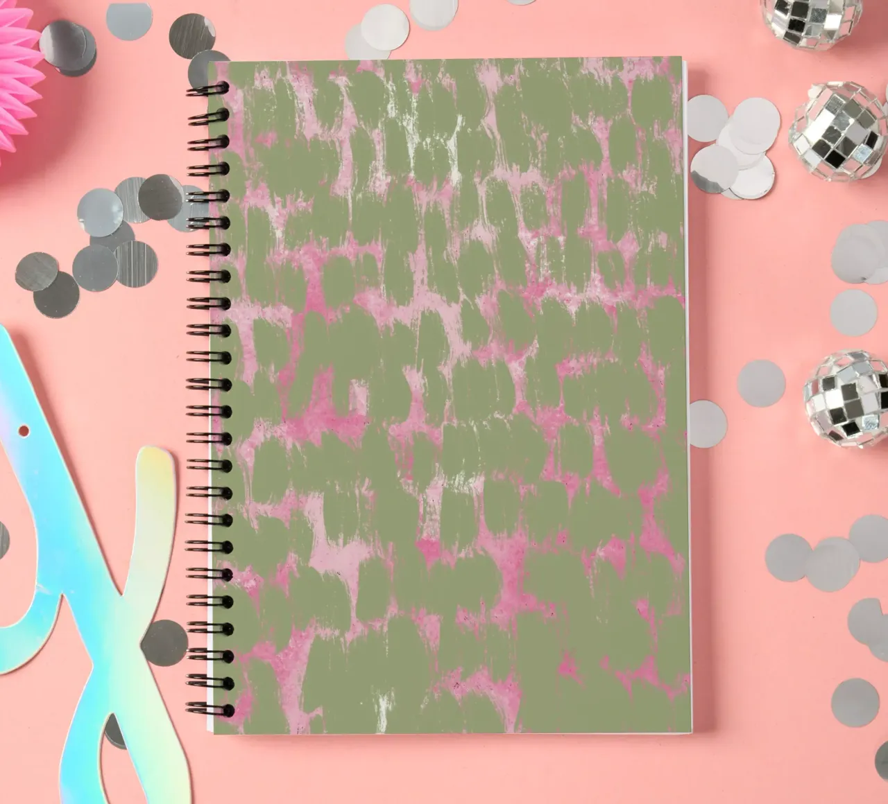 Tiny brushstrokes pattern spiral notebook by Little Dean