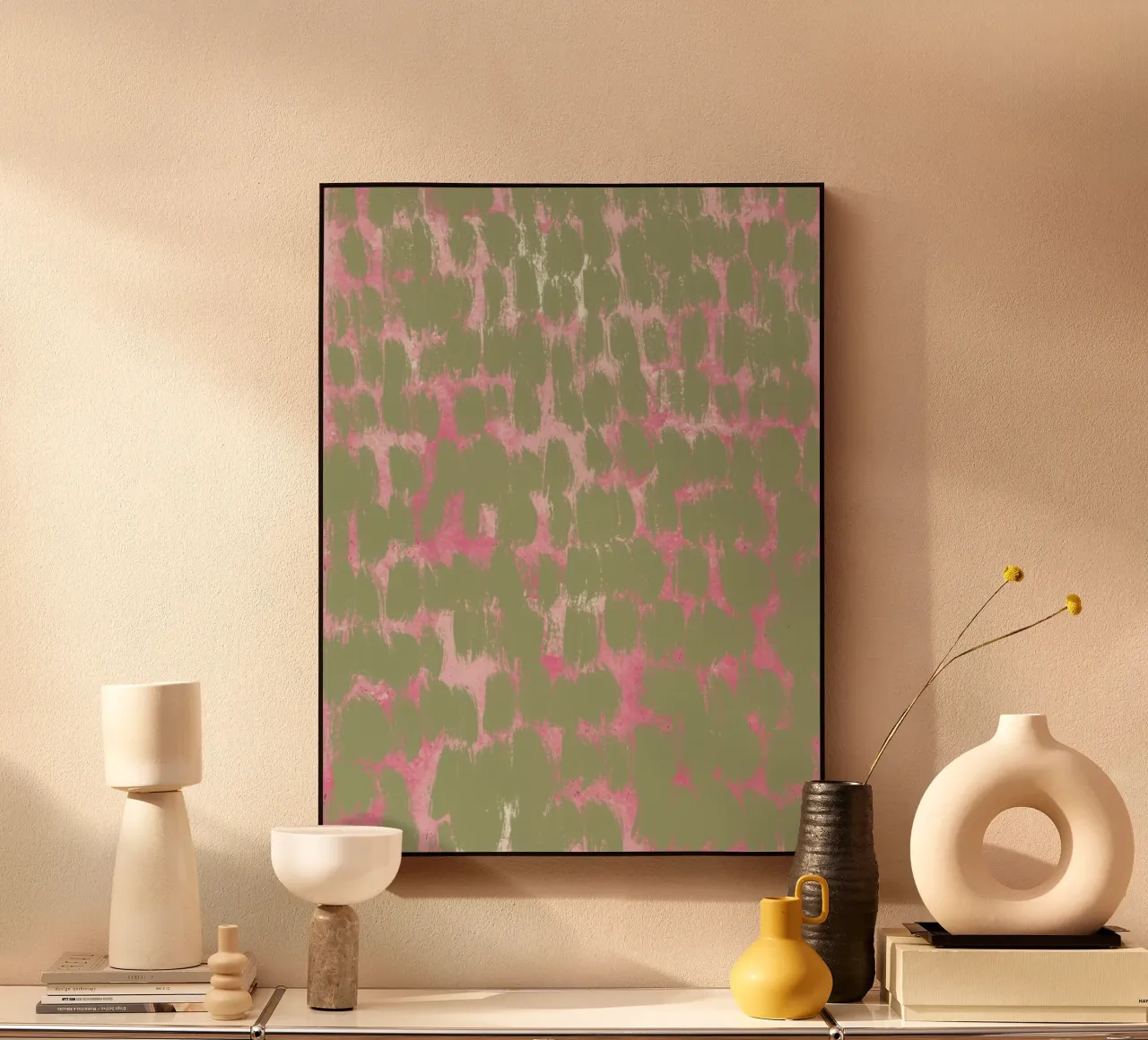 Tiny brushstrokes pattern Acryl-Glas von Little Dean