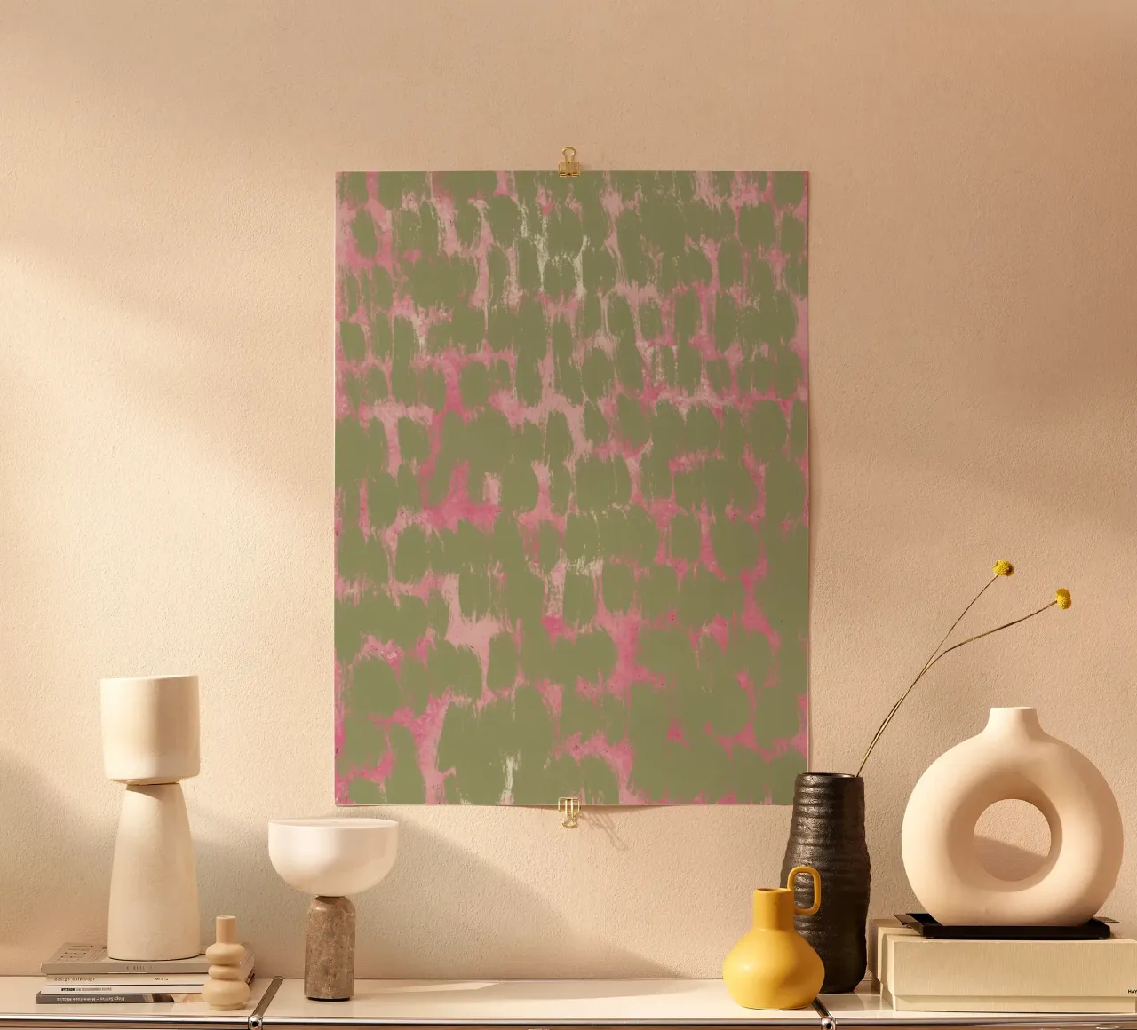 Tiny brushstrokes pattern poster by Little Dean