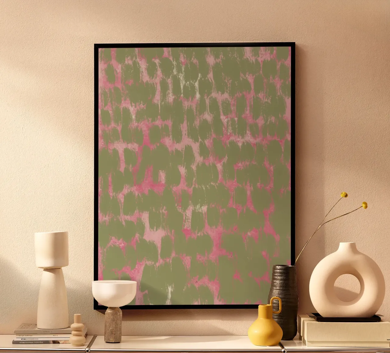 Tiny brushstrokes pattern poster by Little Dean