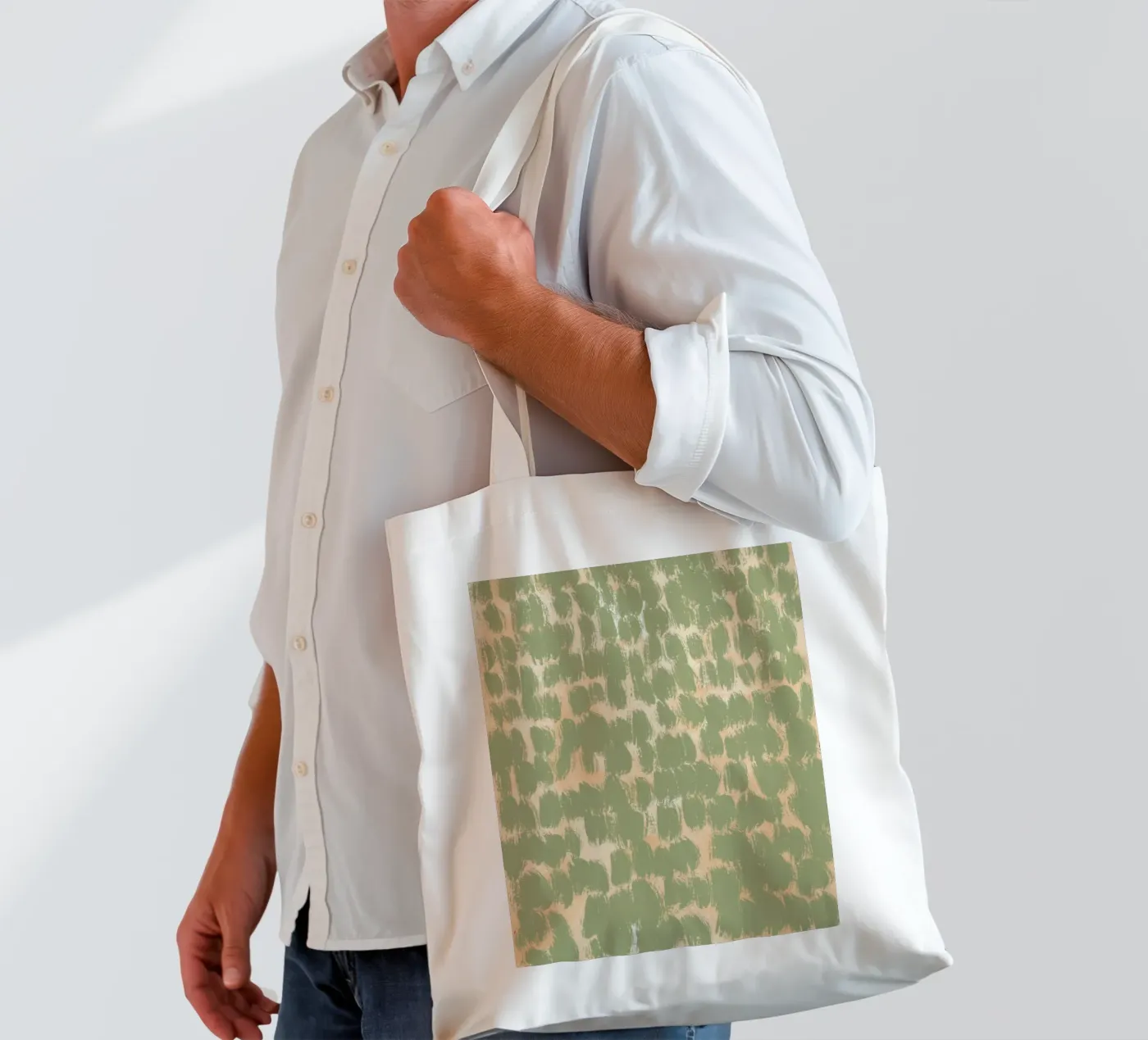 Tiny brushstrokes pattern 02 tote bag by Little Dean