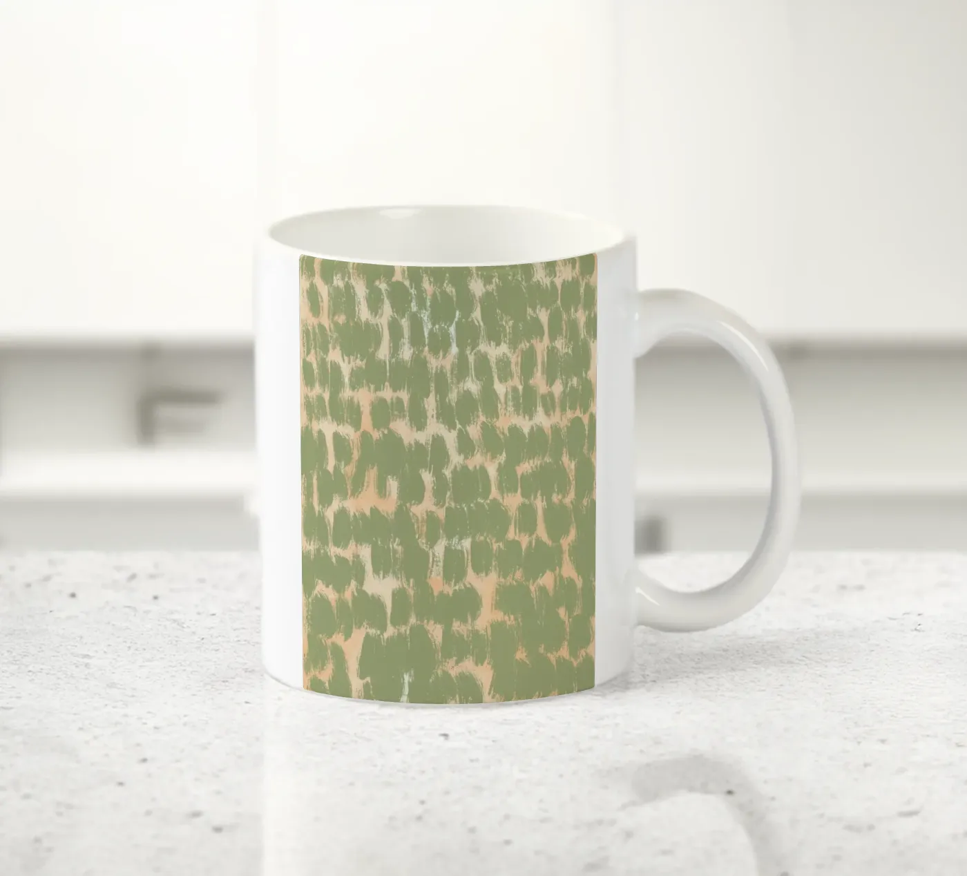 Tiny brushstrokes pattern 02 ceramic mug by Little Dean