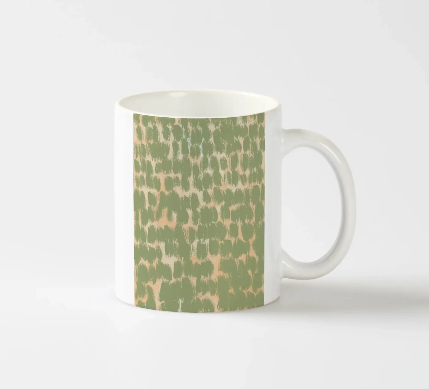 Tiny brushstrokes pattern 02 ceramic mug by Little Dean