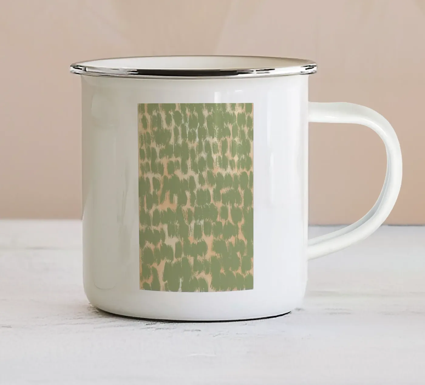 Tiny brushstrokes pattern 02 enamel mug by Little Dean