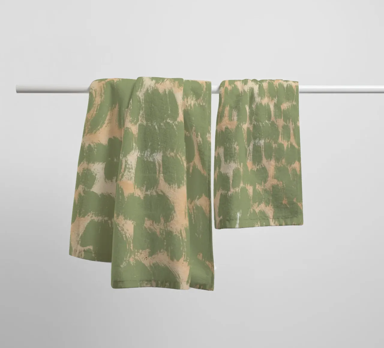 Tiny brushstrokes pattern 02 towel by Little Dean