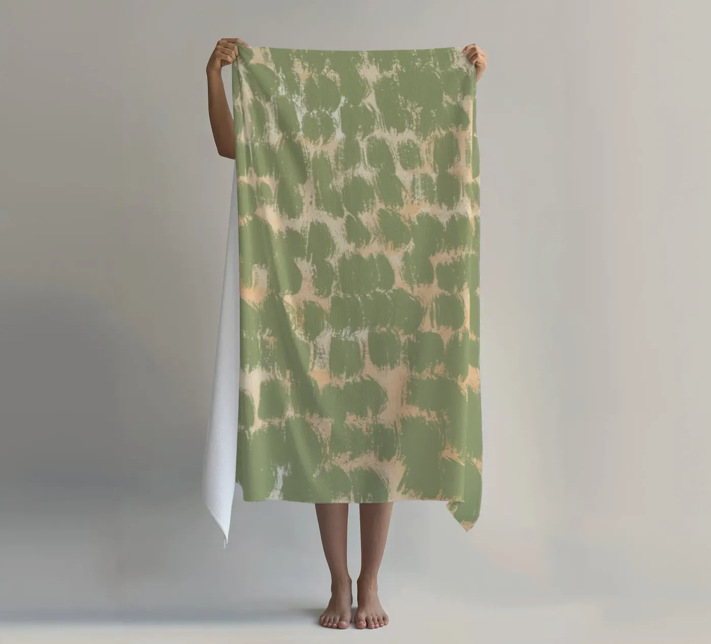 Tiny brushstrokes pattern 02 beach towel by Little Dean