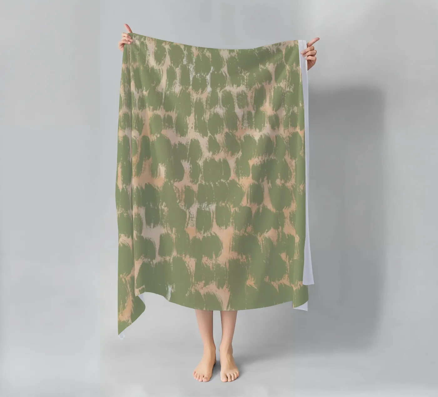 Tiny brushstrokes pattern 02 beach towel by Little Dean