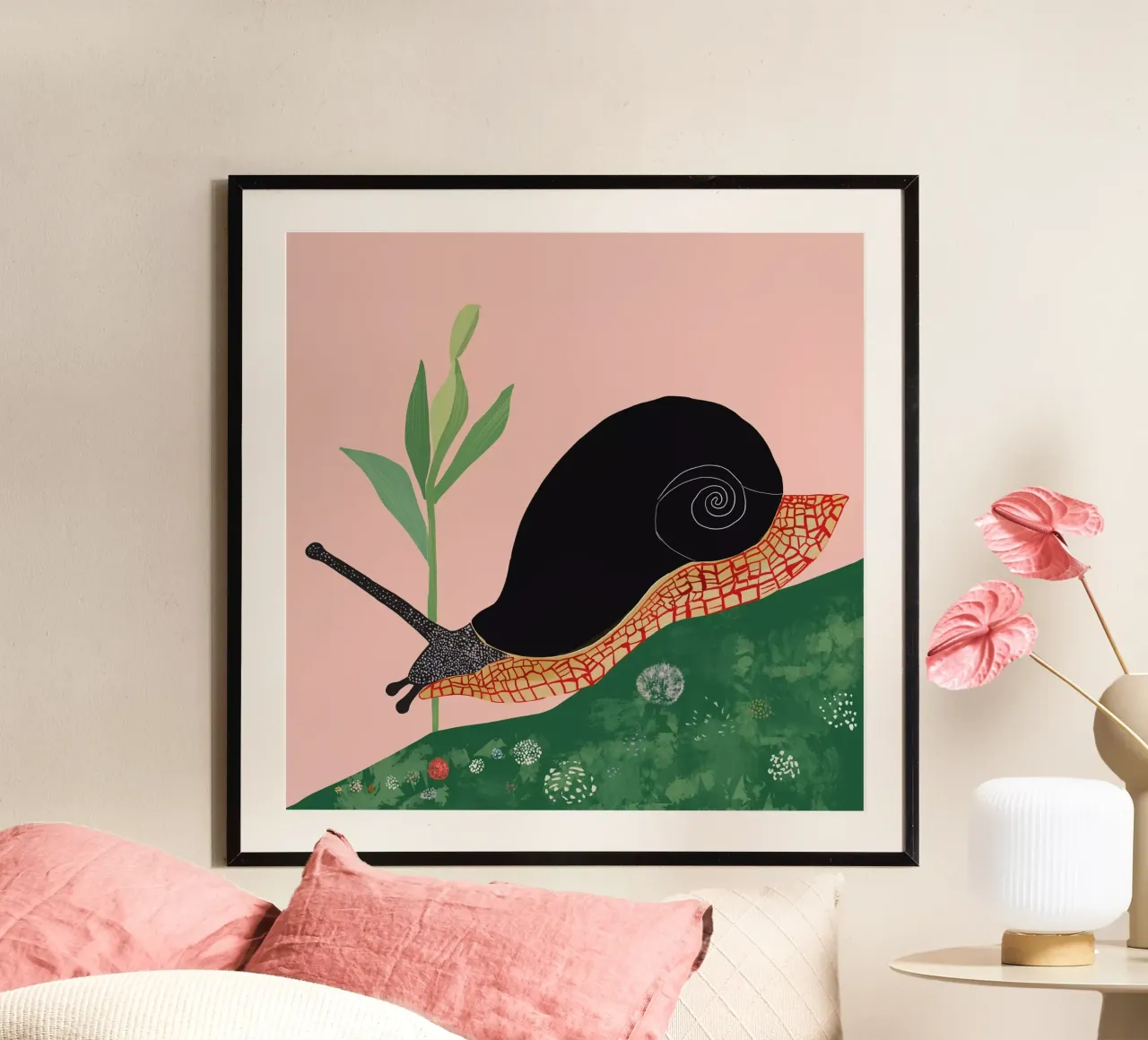 Giramondo del giardino poster con telaio in plastica da ArtsySesta