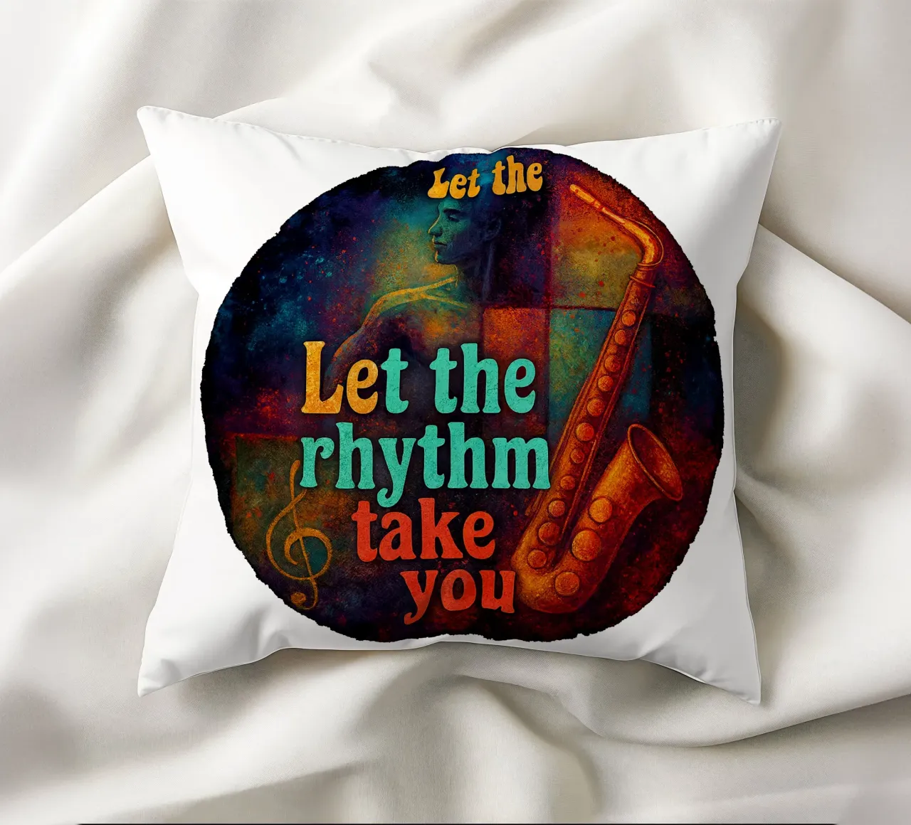 LET THE RHYTHM TAKE YOU cuscino da Vintage Van Gogh