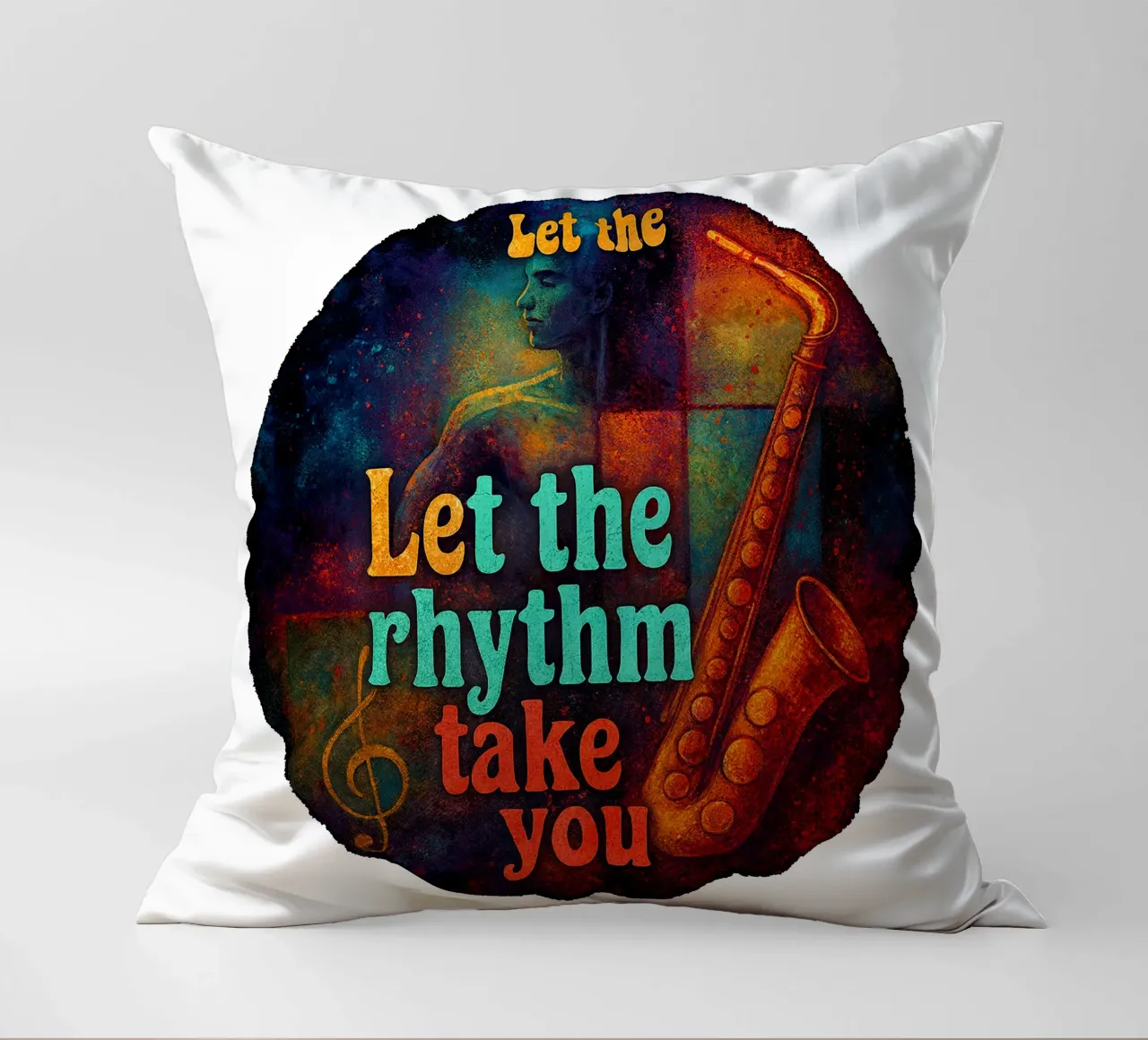 LET THE RHYTHM TAKE YOU cuscino da Vintage Van Gogh