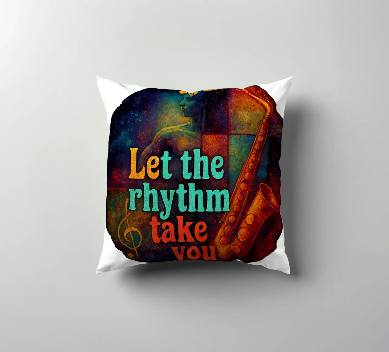 LET THE RHYTHM TAKE YOU cuscino da Vintage Van Gogh