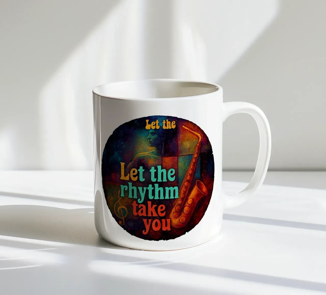 LET THE RHYTHM TAKE YOU tazza in ceramica da Vintage Van Gogh