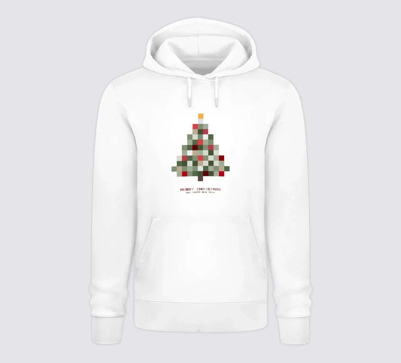 Buon Natale - pixel dell'albero di Natale felpa con cappuccio da Black Sign Artwork