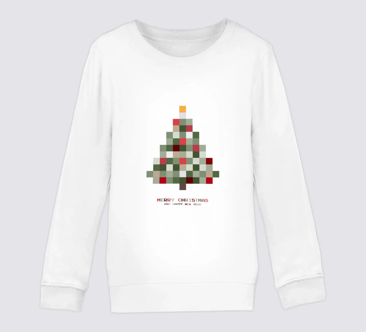 Feliz Navidad - Árbol de Navidad píxel sudadera para niño de Black Sign Artwork