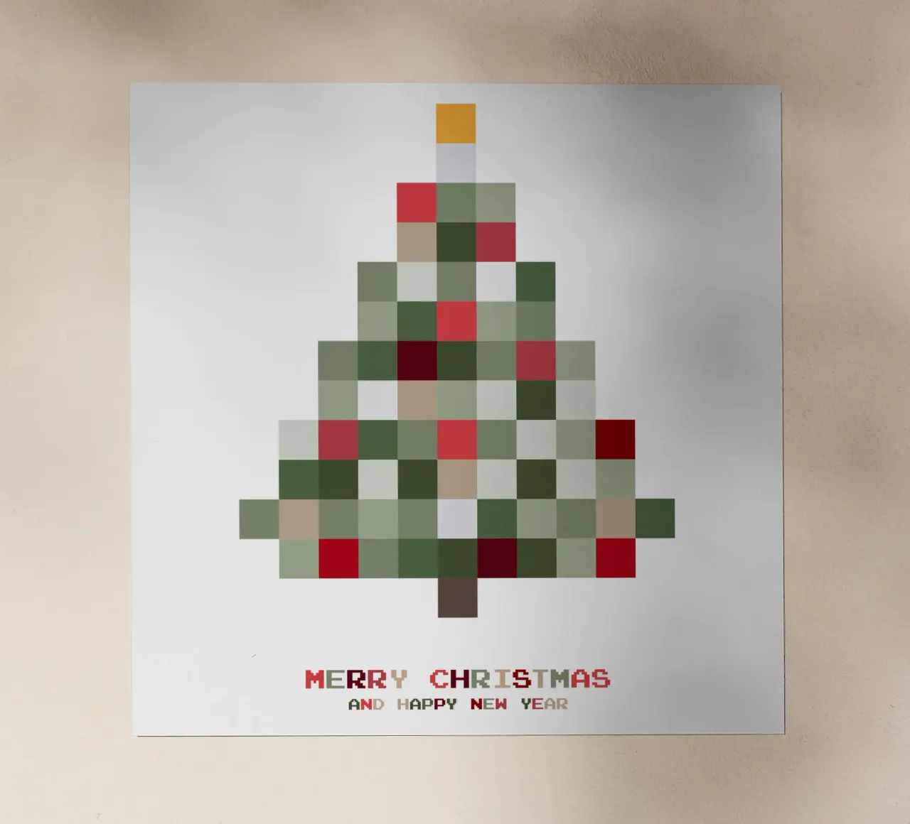 Buon Natale - pixel dell'albero di Natale pellicola backlit da Black Sign Artwork