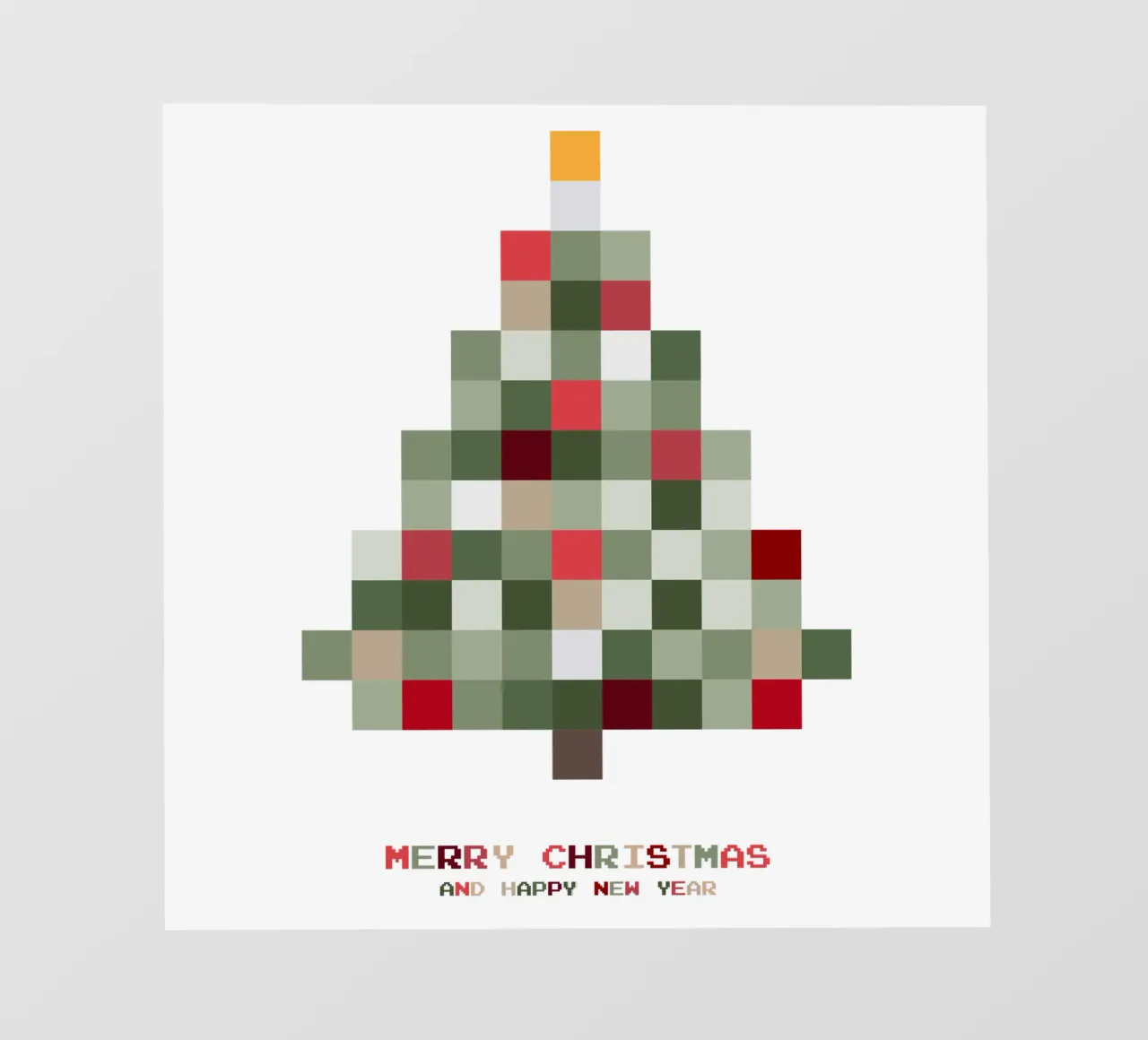Buon Natale - pixel dell'albero di Natale pellicola backlit da Black Sign Artwork