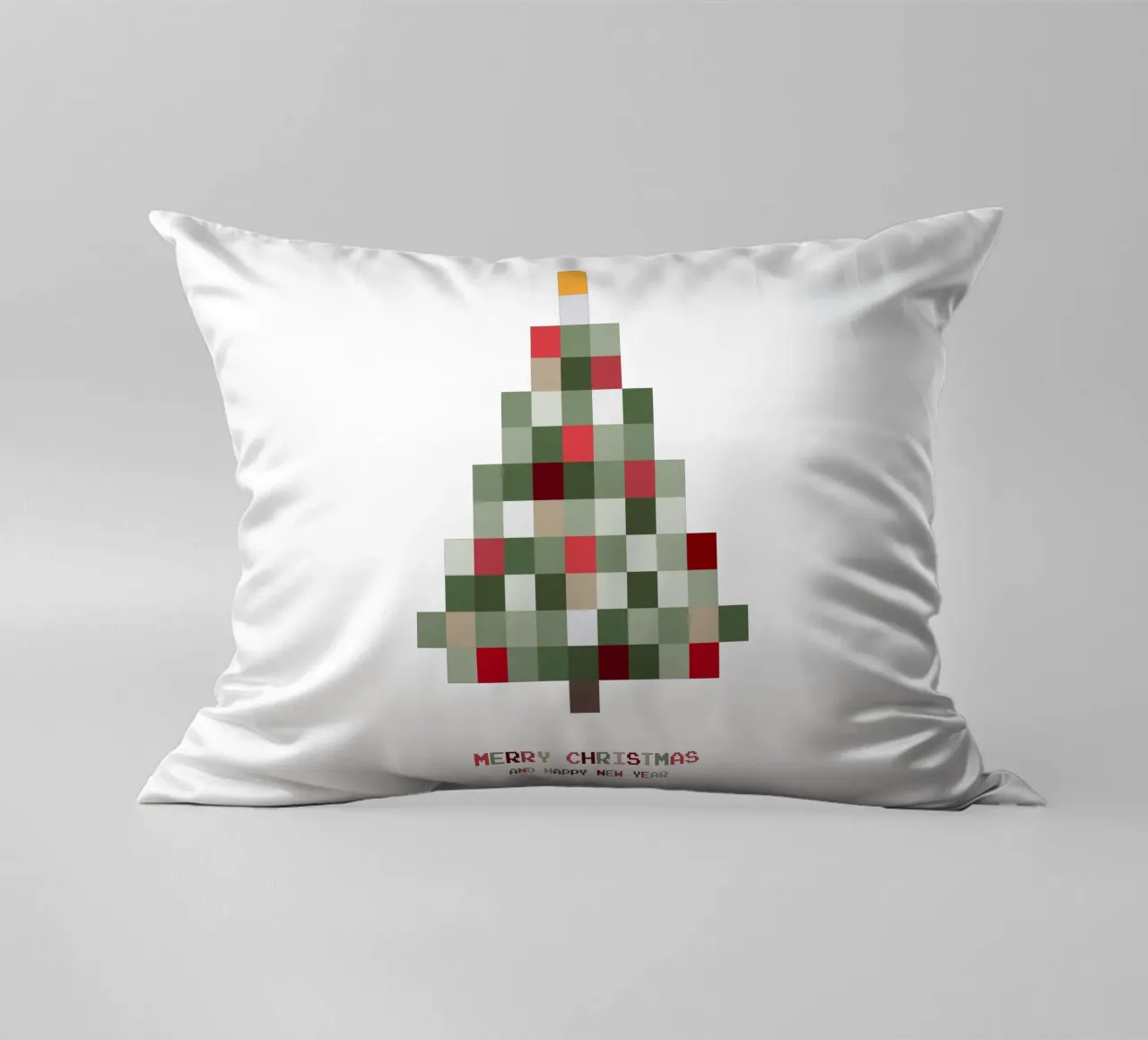 Buon Natale - pixel dell'albero di Natale cuscino da Black Sign Artwork