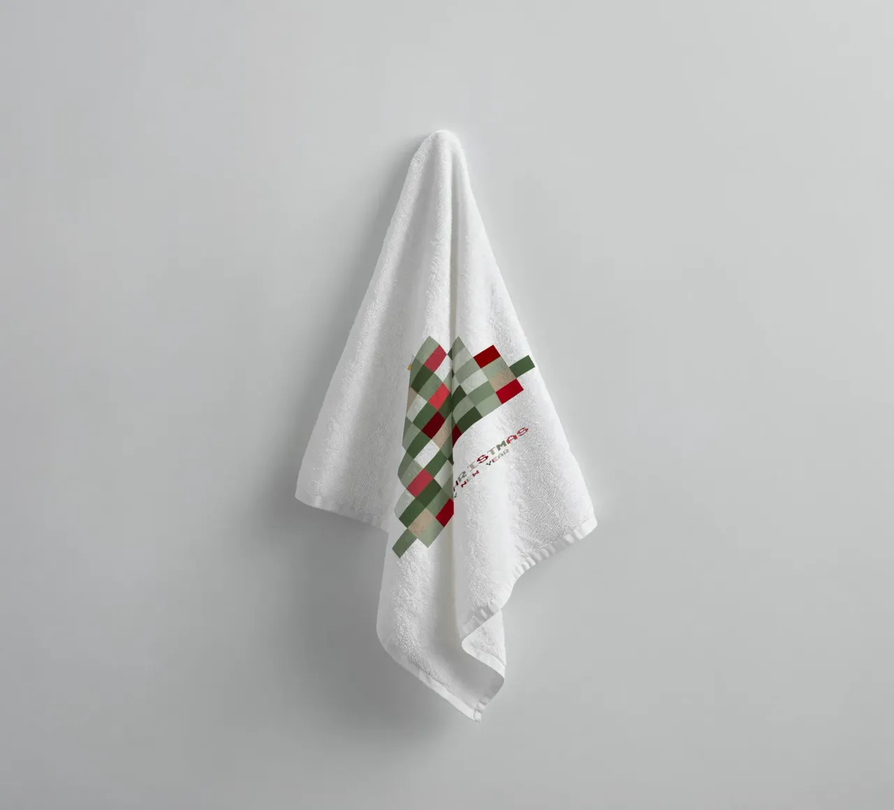 Feliz Navidad - Árbol de Navidad píxel toalla de baño de Black Sign Artwork