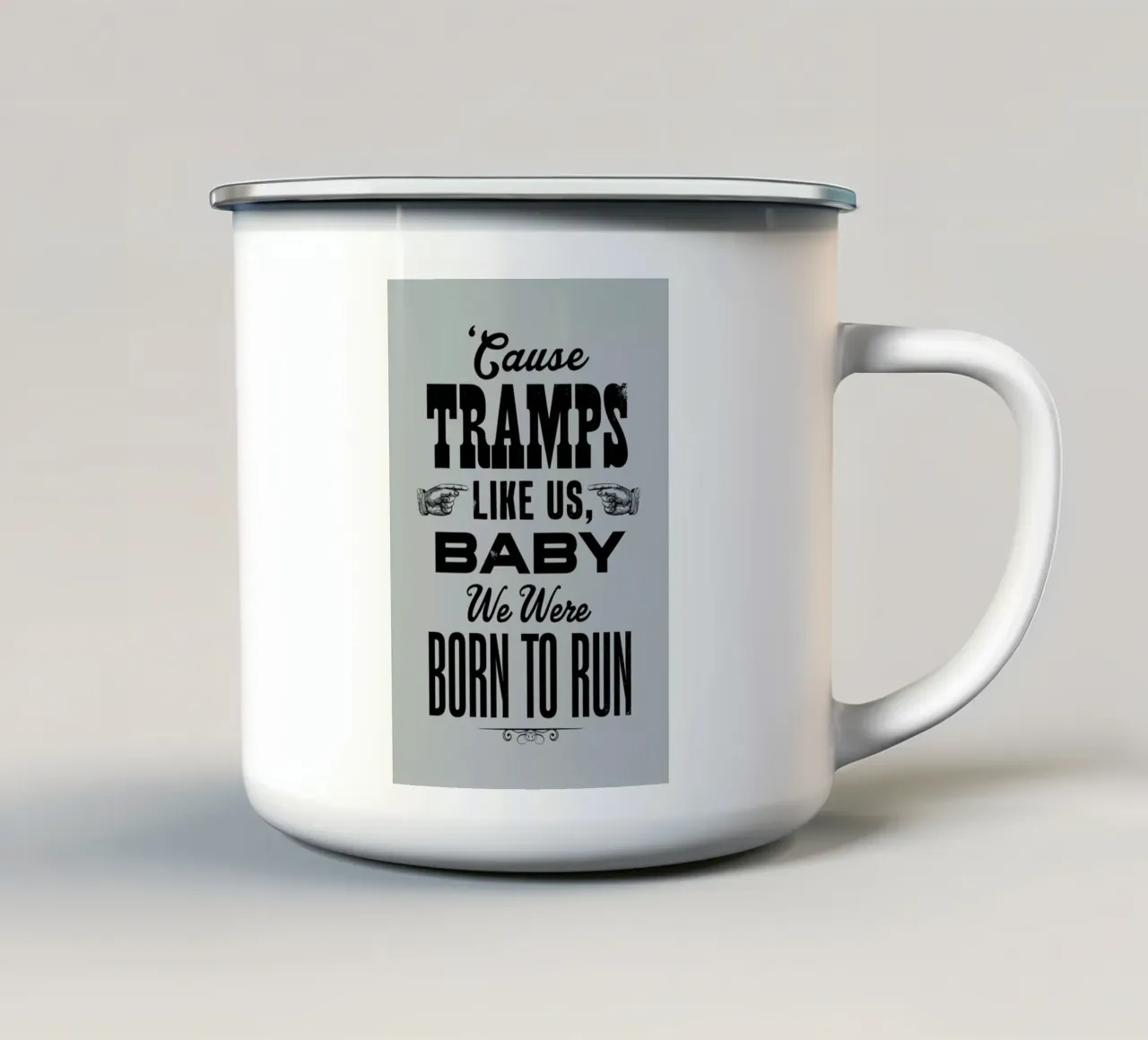 BORN TO RUN taza de esmalte de The Indoor Type