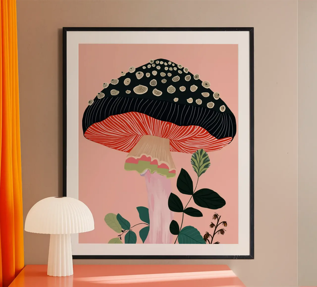 Fungo da giardino poster con telaio in alluminio da ArtsySesta