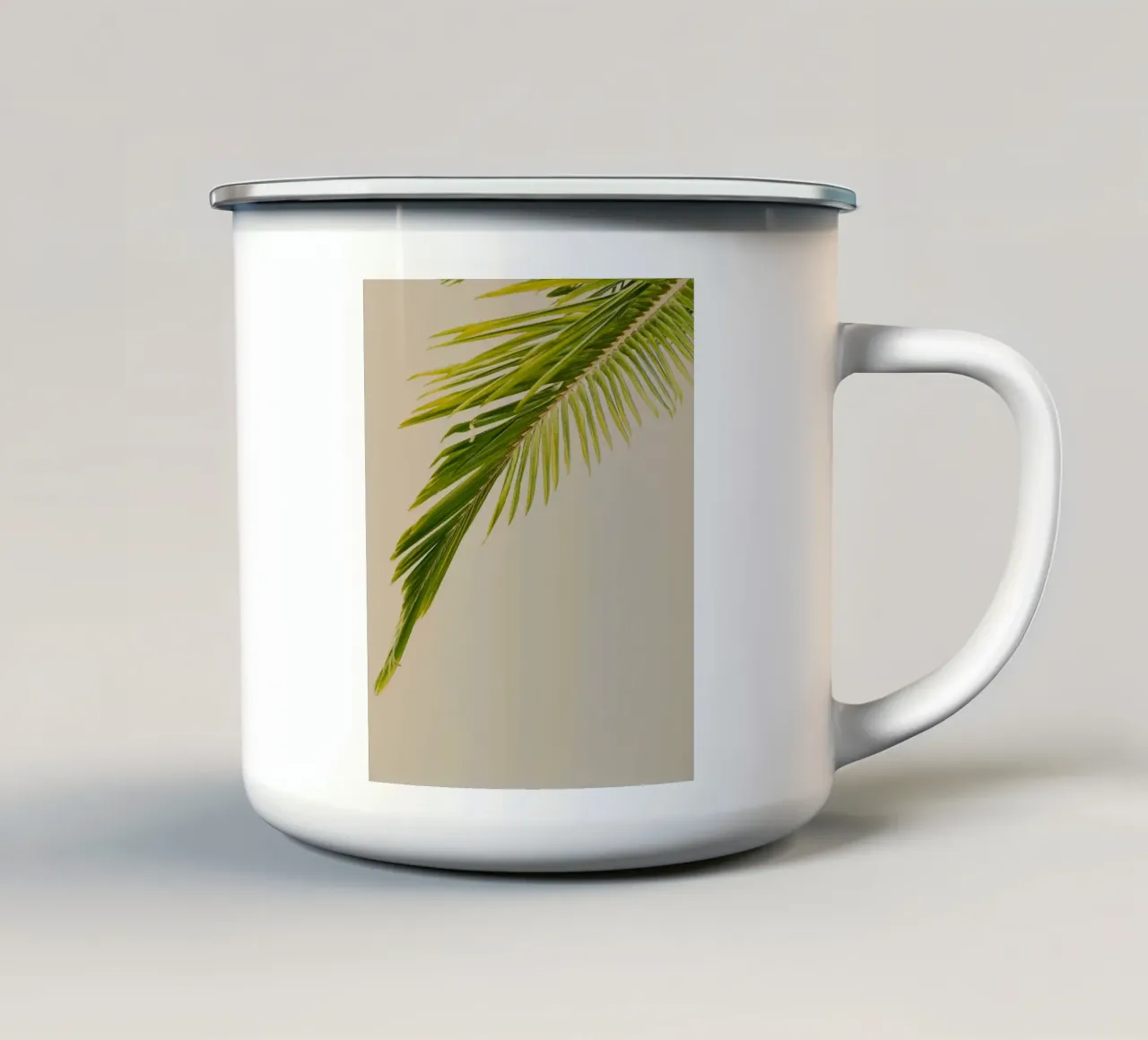 foglia di palma fogliame tropicale tazza in smalto da Earthly Visions