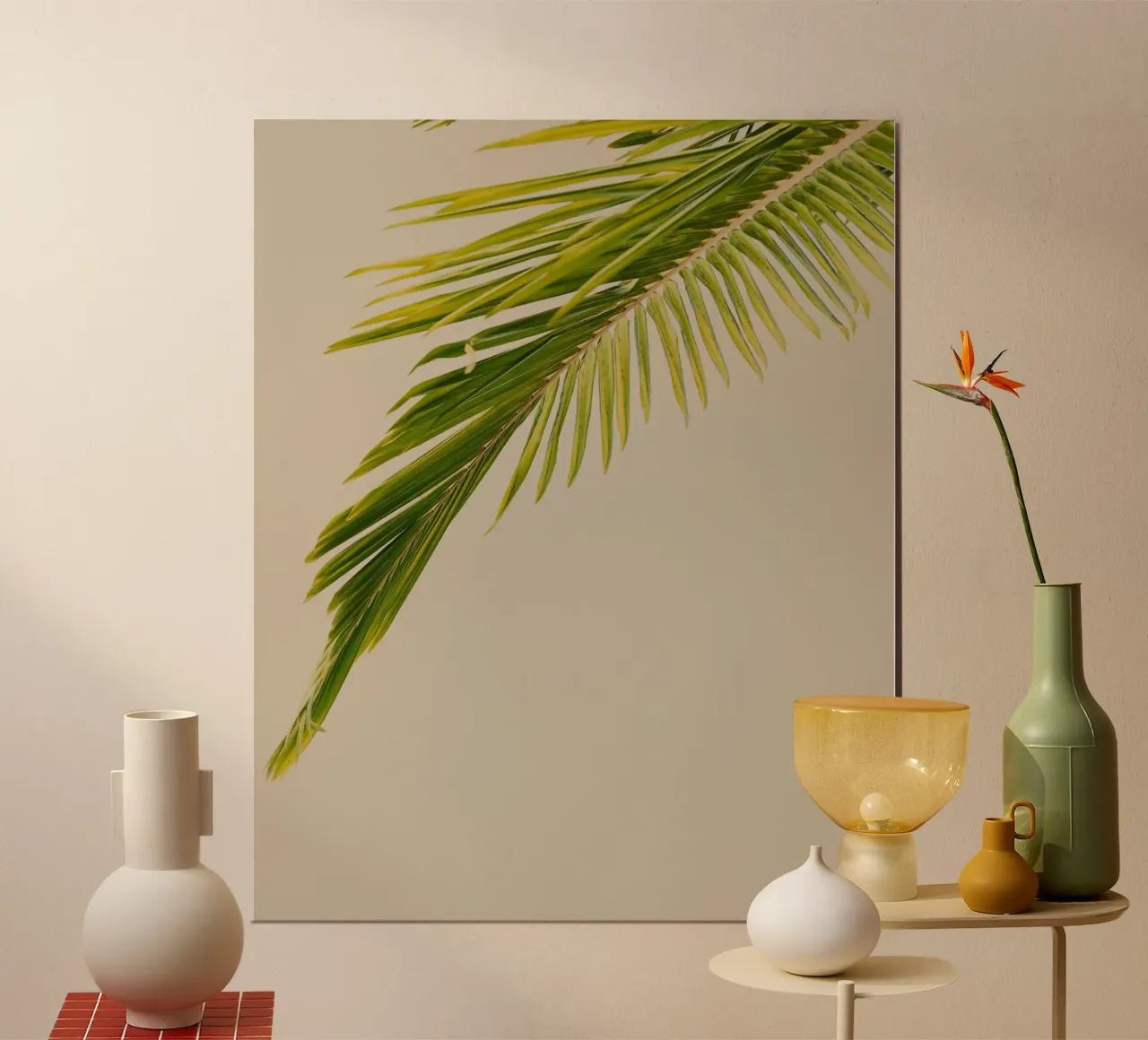 foglia di palma fogliame tropicale poster con telaio in plastica da Earthly Visions