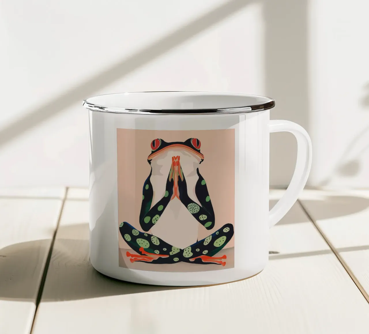 Rana yoga tazza in smalto da ArtsySesta
