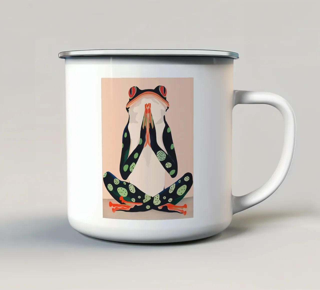 Rana yoga tazza in smalto da ArtsySesta