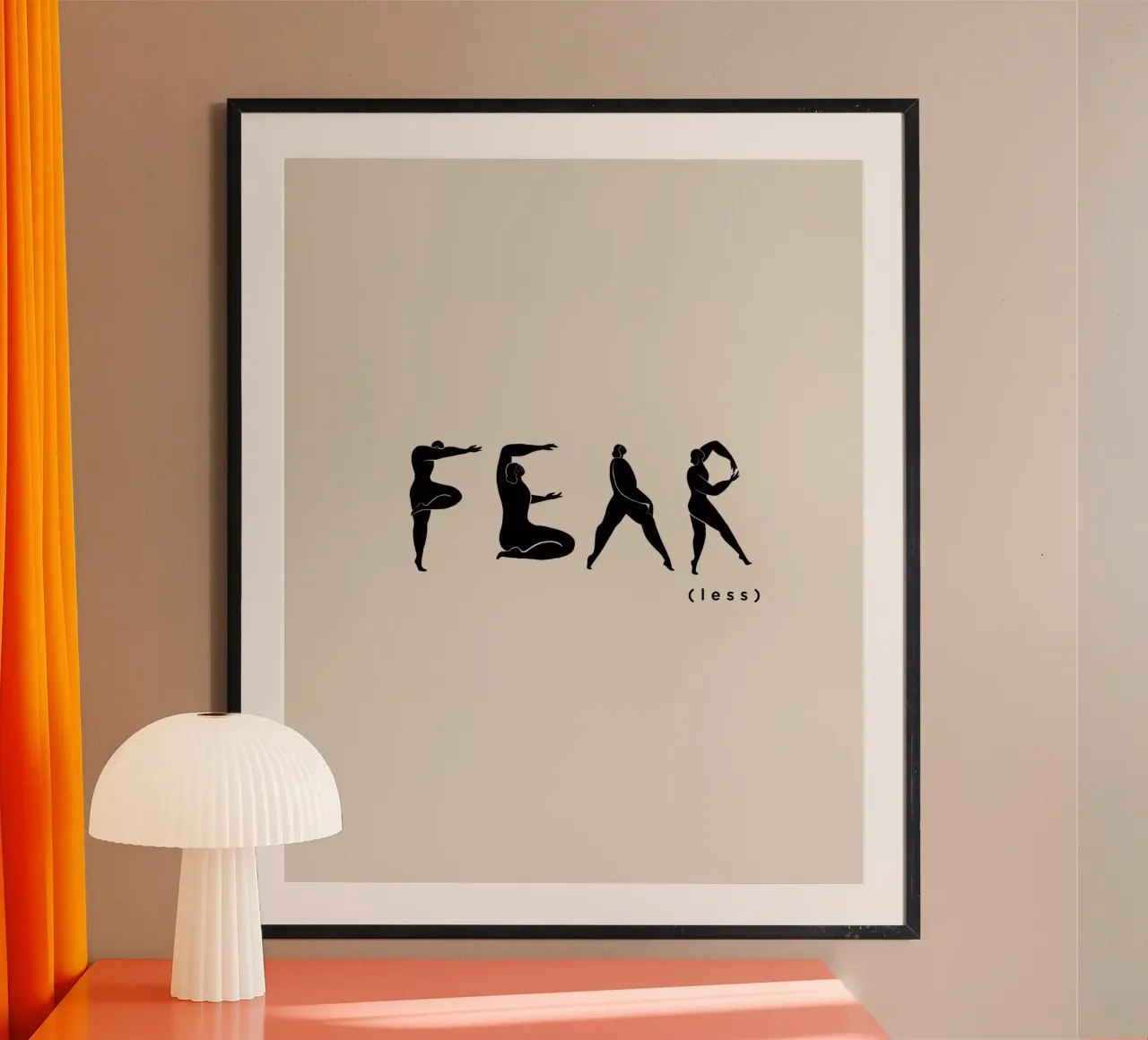 Fear- Less poster con telaio in legno da Arty Guava