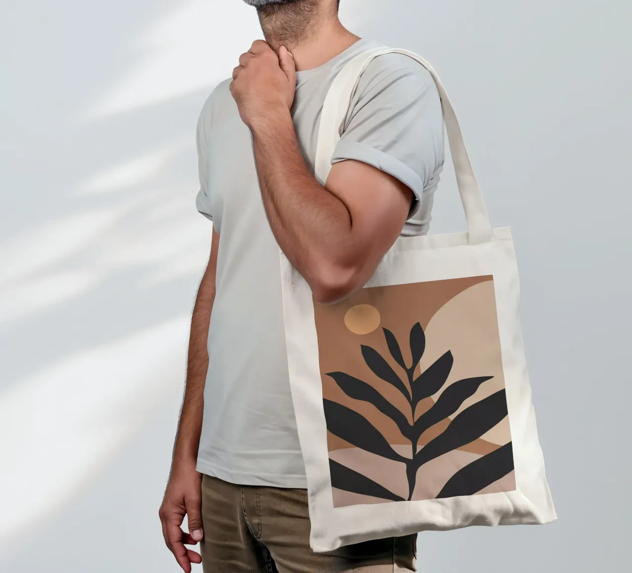 Tropical Leaf Abstract Art 2 tote bag by ThingDesign