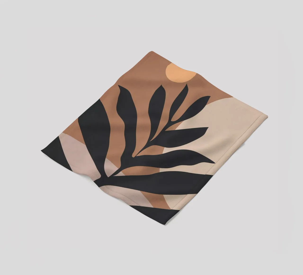 Tropical Leaf Abstract Art 2 fleece blanket by ThingDesign