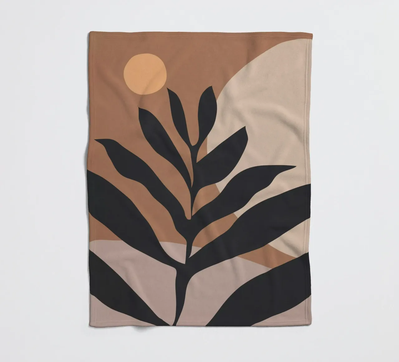 Tropical Leaf Abstract Art 2 fleece blanket by ThingDesign