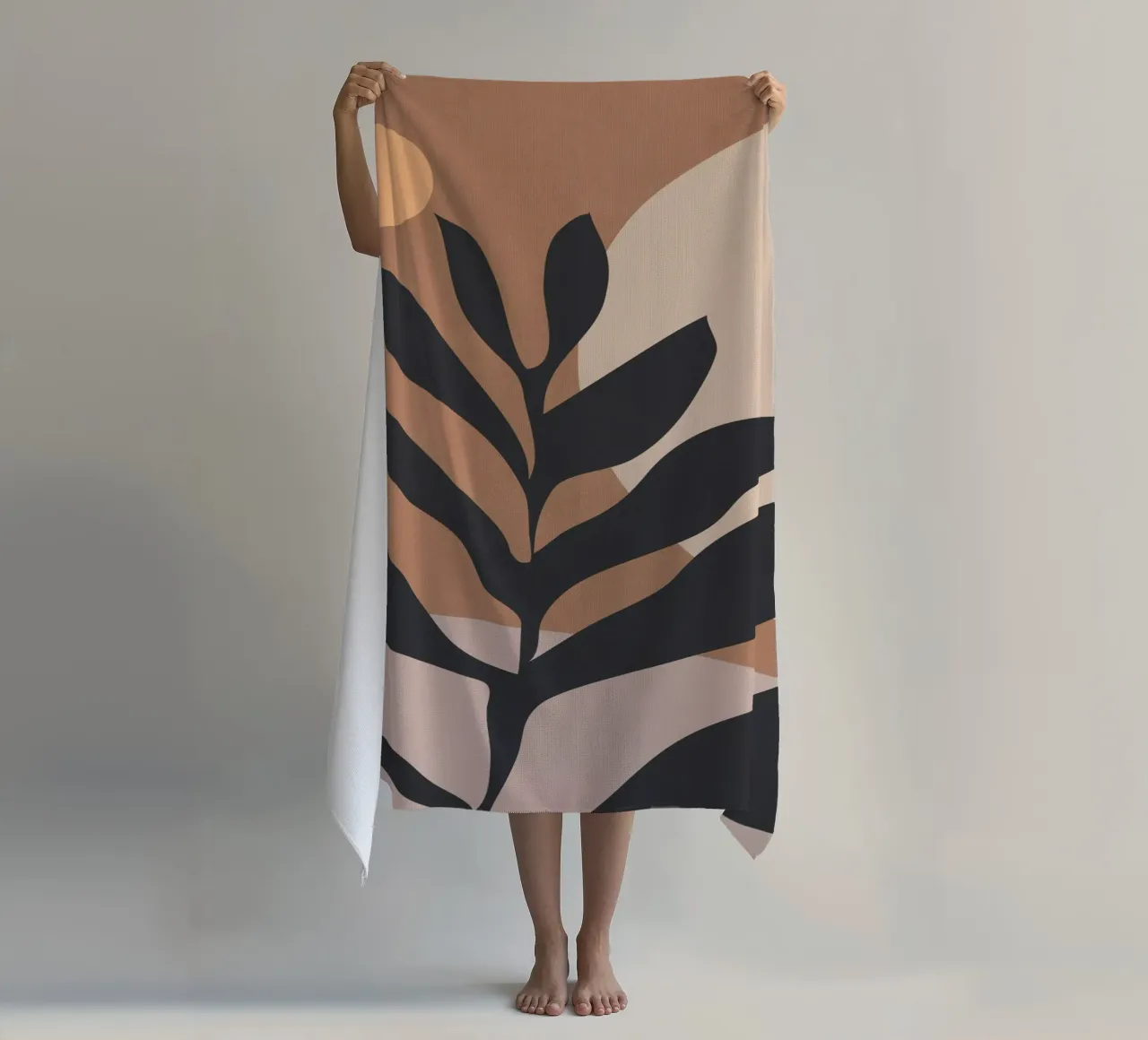 Tropisches Blatt Abstrakte Kunst 2 Strandtuch von ThingDesign
