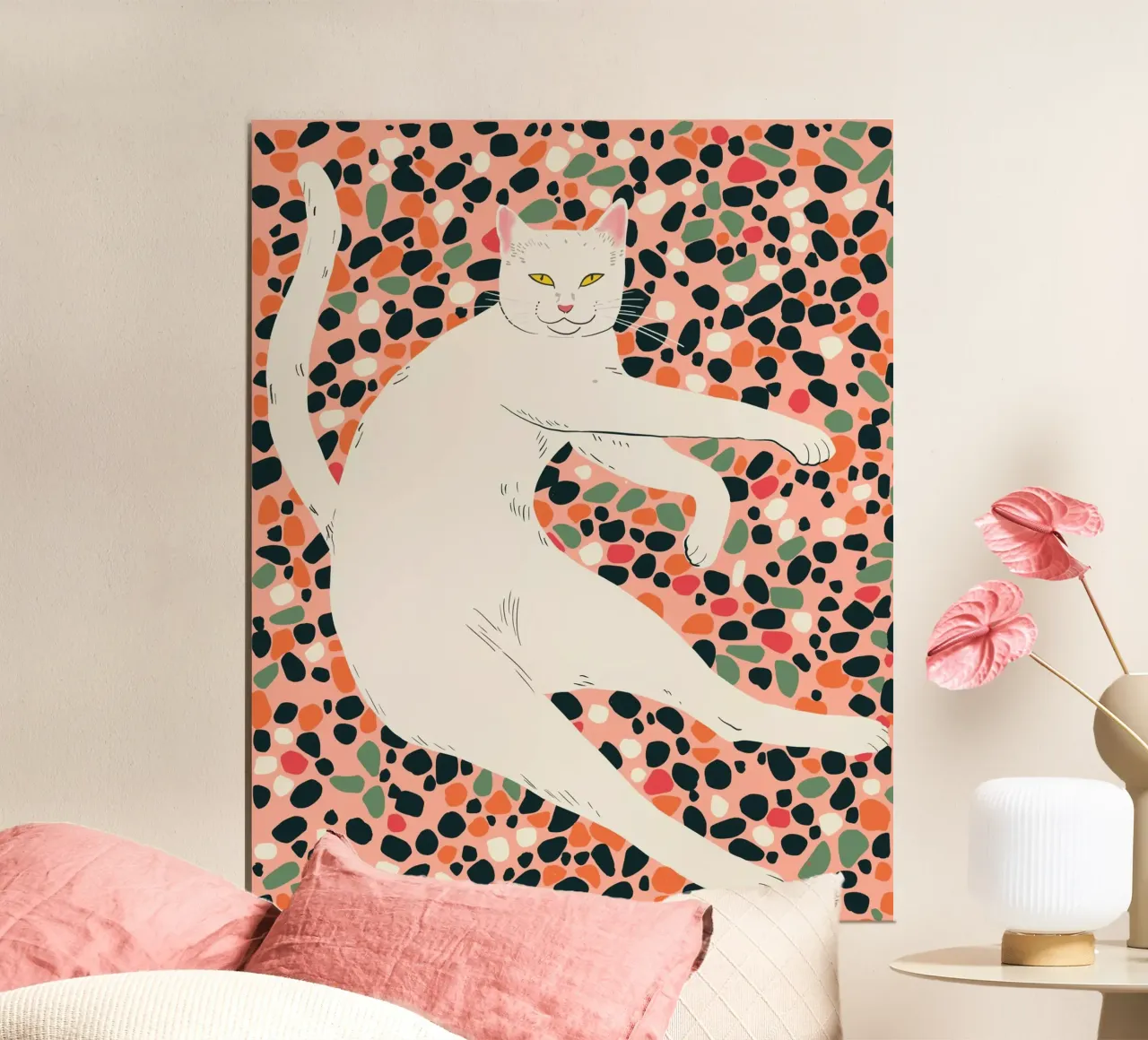 Stretching per gatti poster con telaio in legno da ArtsySesta
