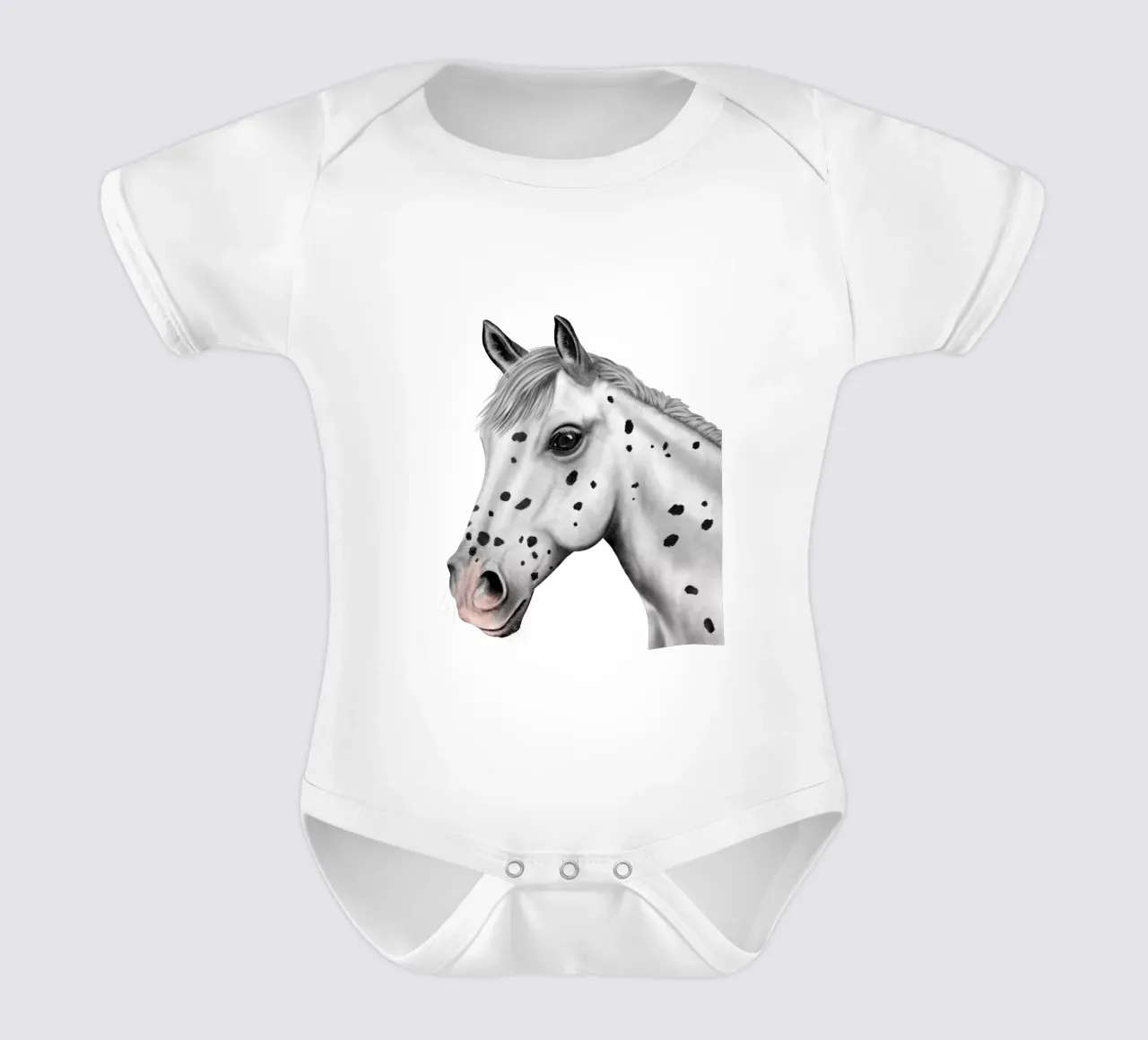 Knabstrupper Portrait body neonato maniche corte da Moonlit Illustrations