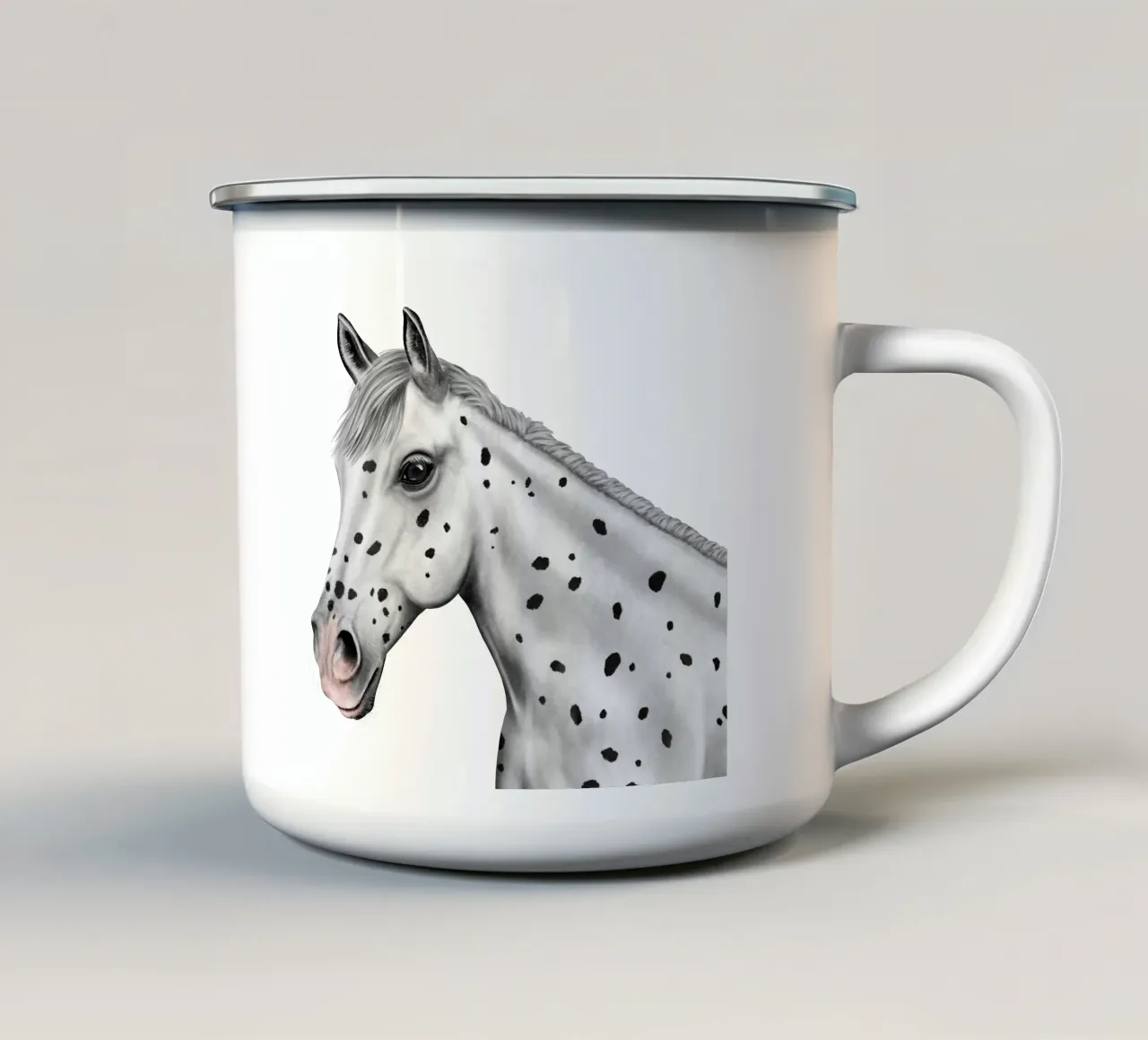 Pferde-Portrait • Knabstrupper tazza in smalto da Moonlit Illustrations