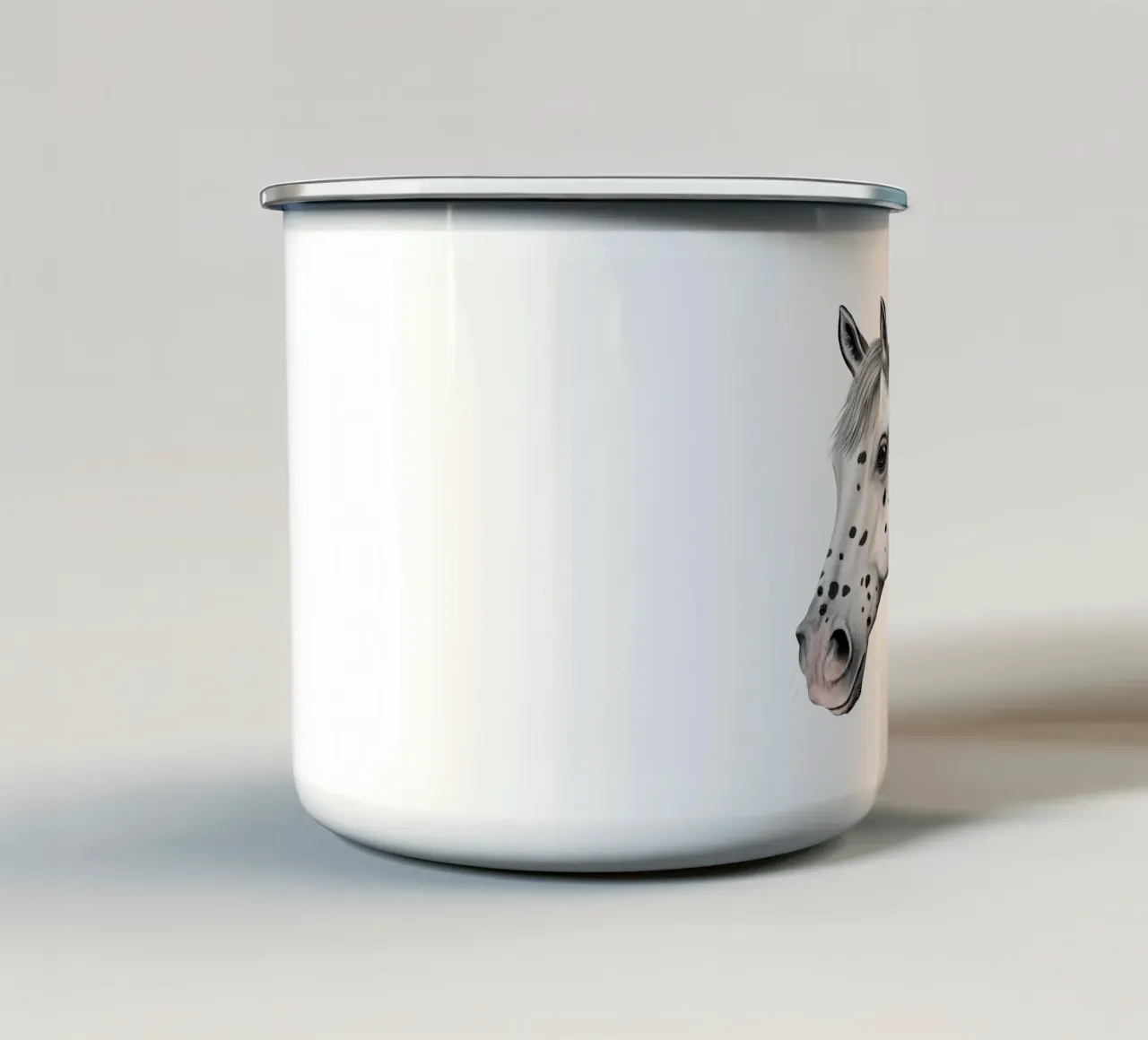 Pferde-Portrait • Knabstrupper tazza in smalto da Moonlit Illustrations