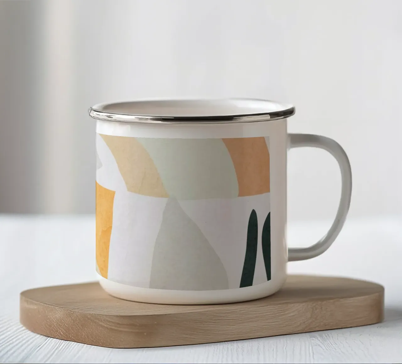 Abstracte kunst 10 emaille mok van ThingDesign