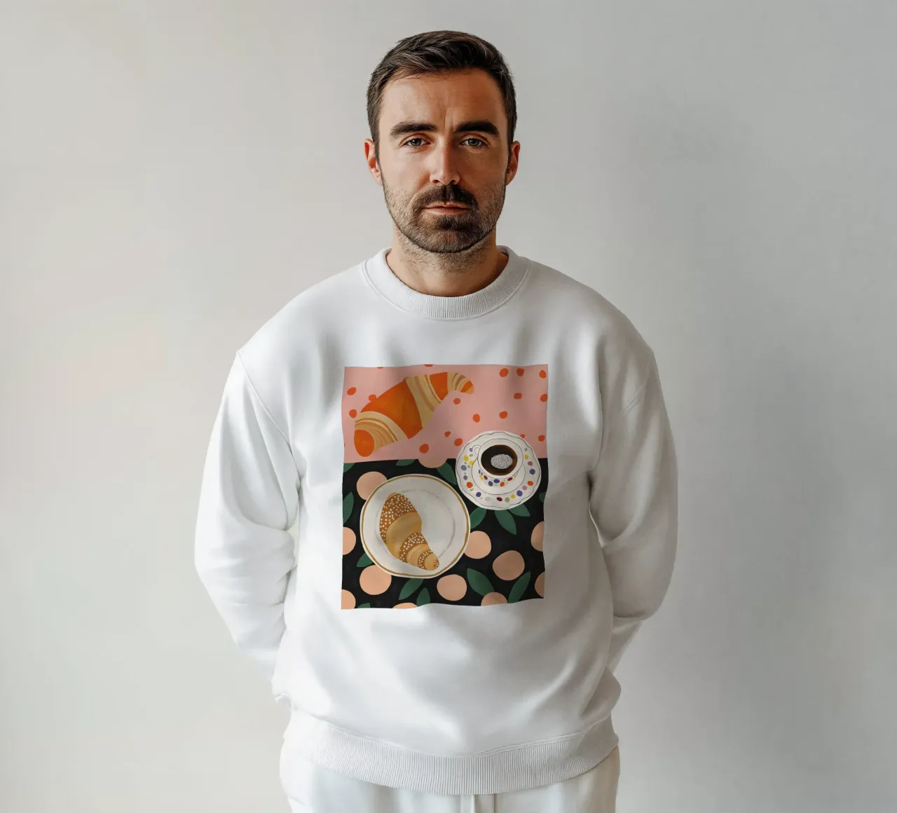 Koffie en croissant sweatshirt van ArtsySesta