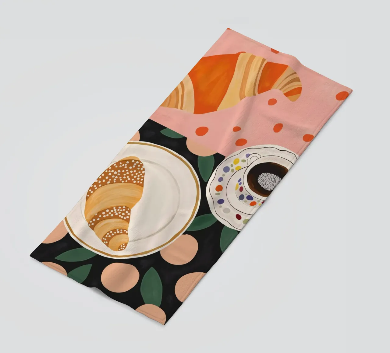 Caffè e croissant telo mare da ArtsySesta