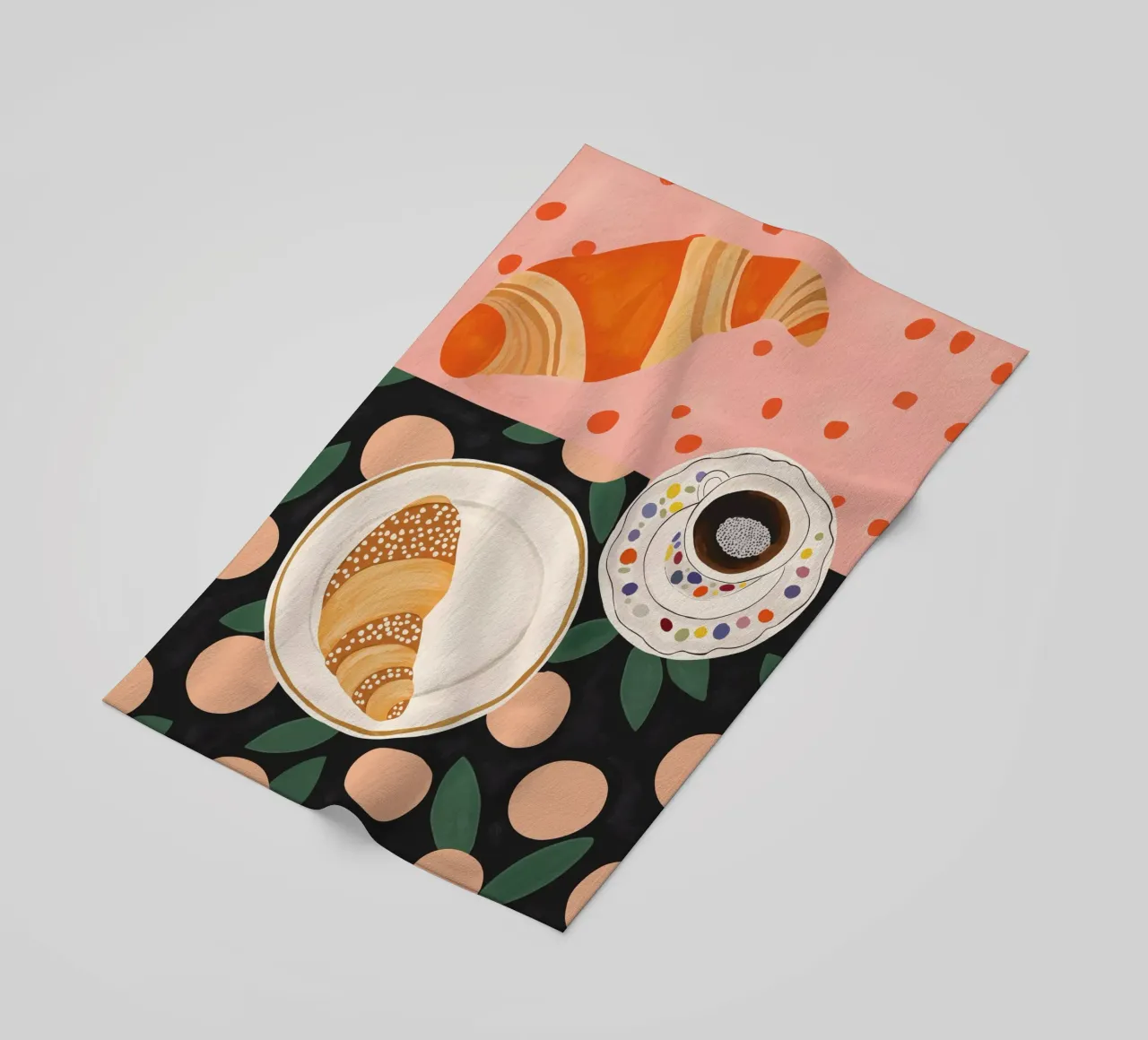 Caffè e croissant telo mare da ArtsySesta