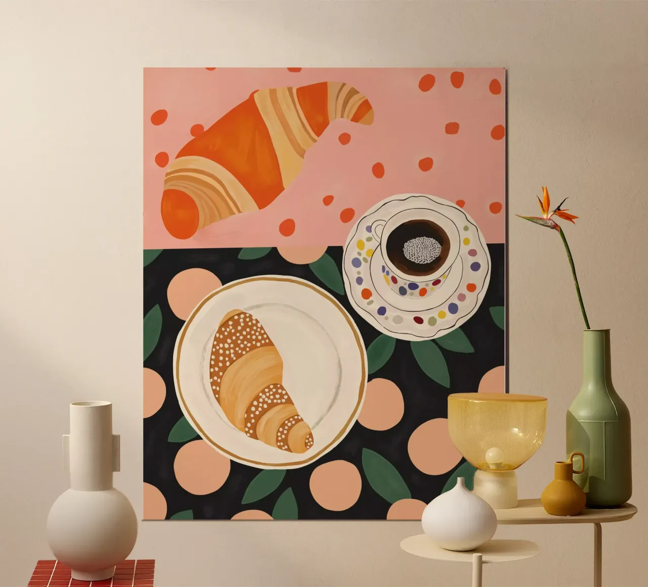 Caffè e croissant poster da ArtsySesta