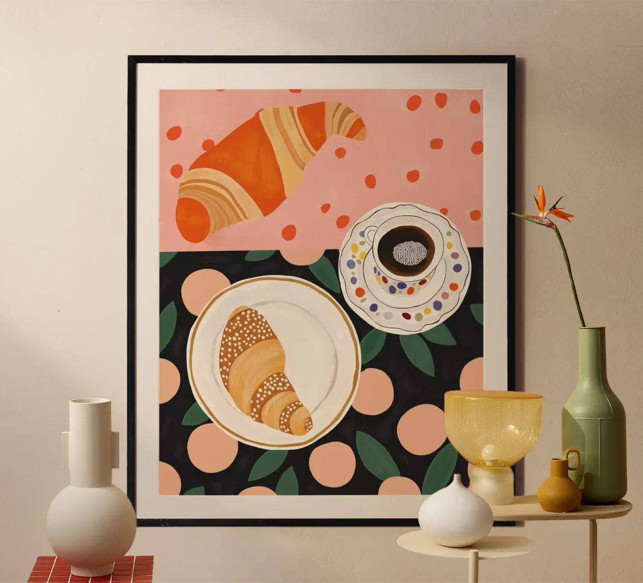 Caffè e croissant poster da ArtsySesta