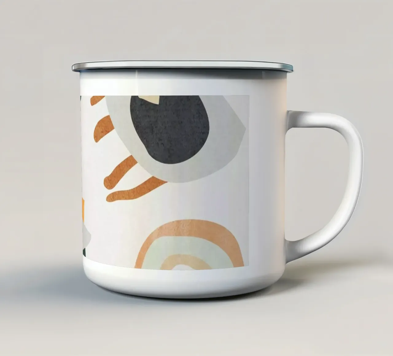 Abstracte kunst ogen emaille mok van ThingDesign
